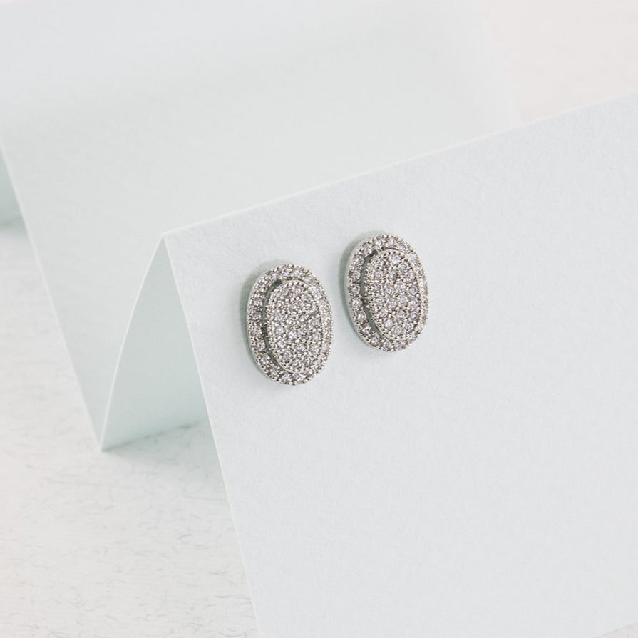 Pendientes ovalo plata