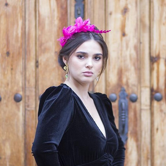 Pendientes espiga con lágrima verde oro