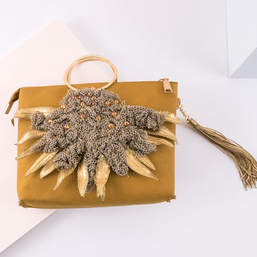 Bolso satchel SIEMBRA DORADA