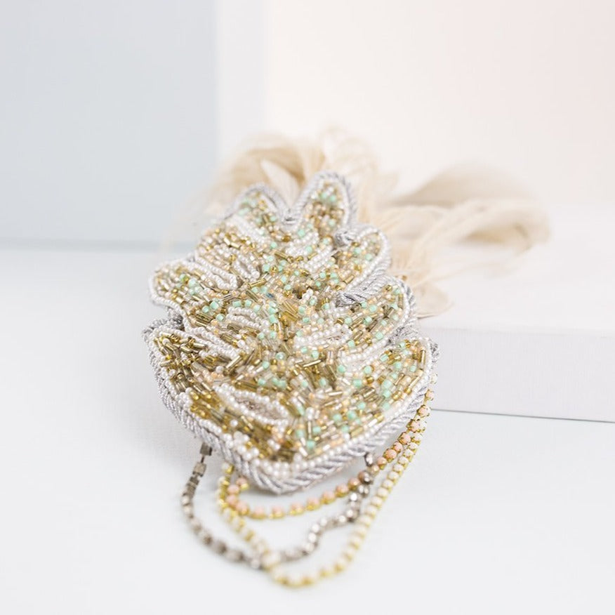 Tocado Monstera pastel