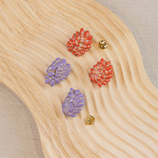 Pendientes pequeños PIÑA de porcelana