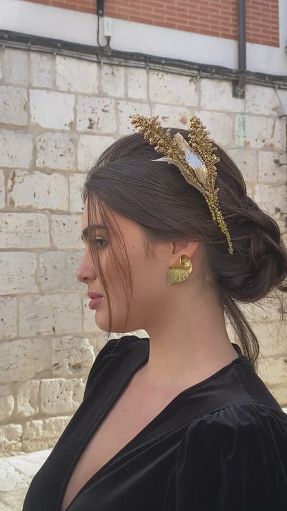 Peineta Sorgo Gold de porcelana dorado