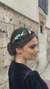 Diadema de invitada María Félix multicolor