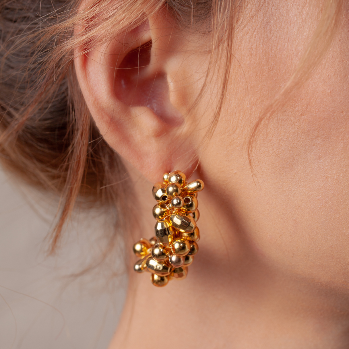 Pendientes MULATA aros dorados tejidos