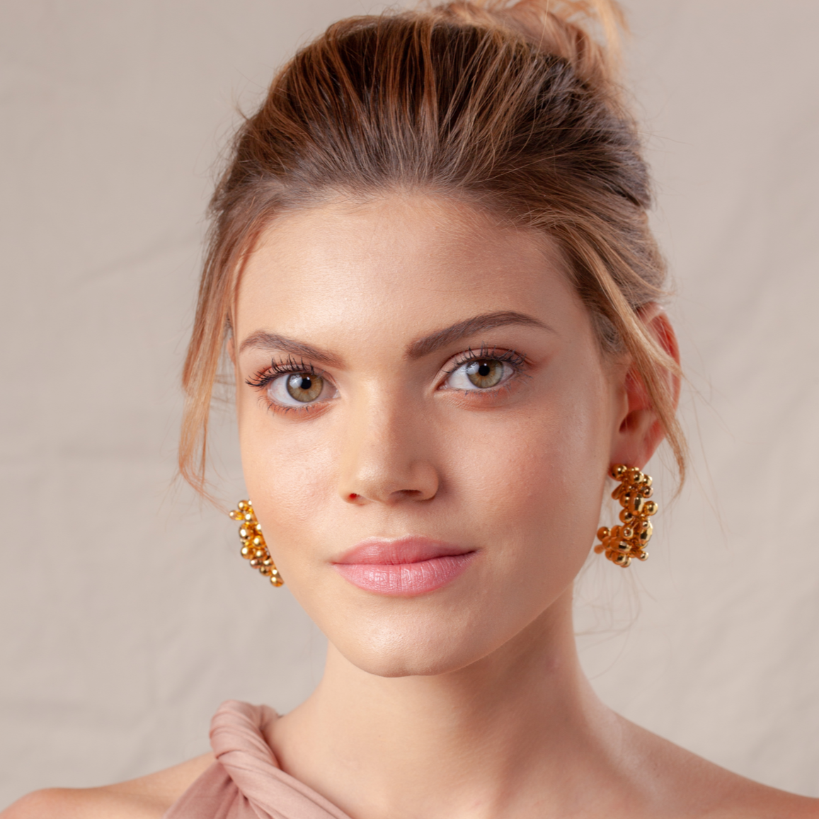 Pendientes MULATA aros dorados tejidos