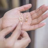 Pendientes circulo oro rosa