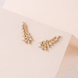 Pendientes flores trepadoras oro
