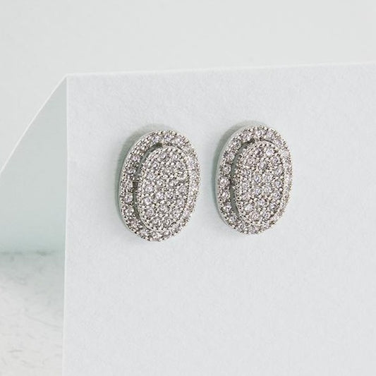 Pendientes ovalo plata