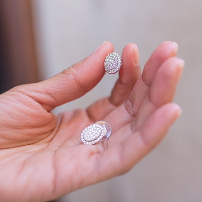 Pendientes ovalo plata