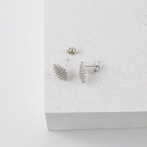 Pendientes rombo plata