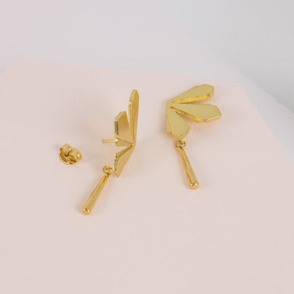 Pendientes espiga con lágrima oro