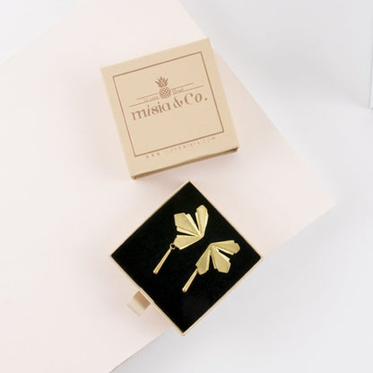 Pendientes espiga con lágrima oro