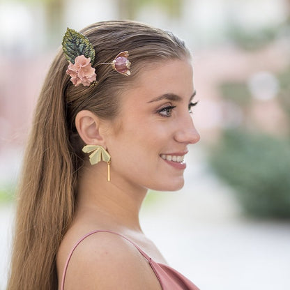 Pendientes espiga con lágrima oro