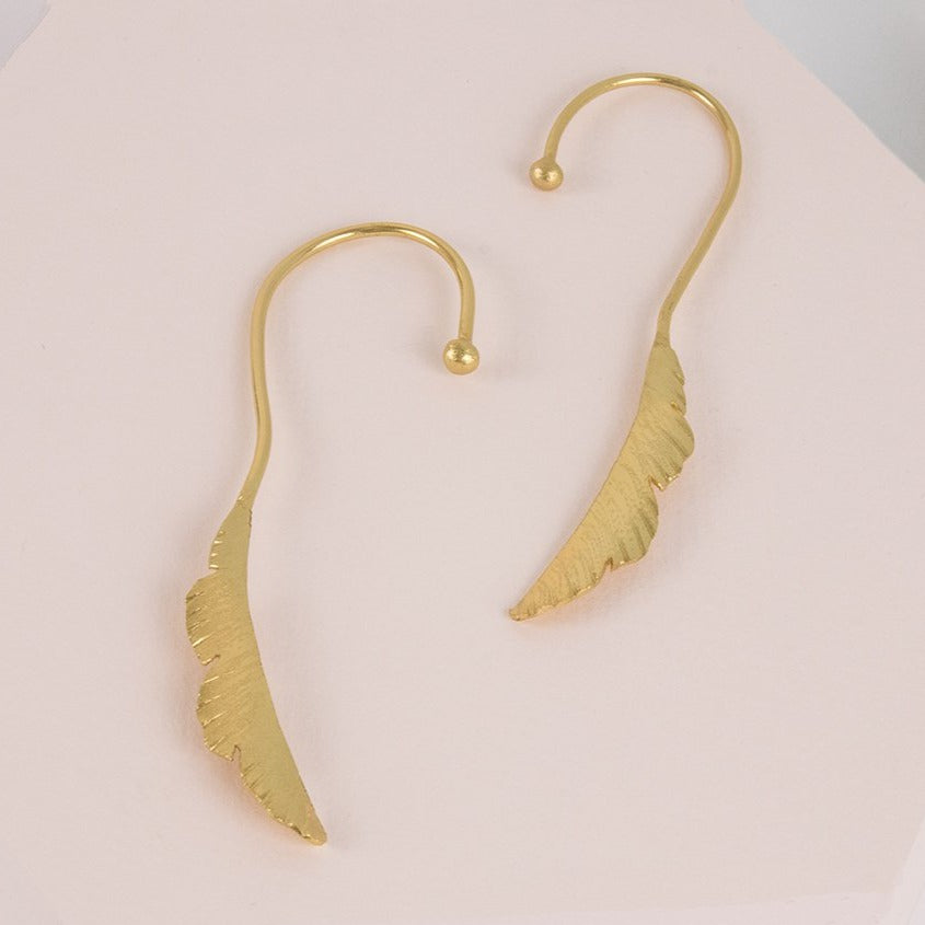 Pendientes earcuff Platanera oro