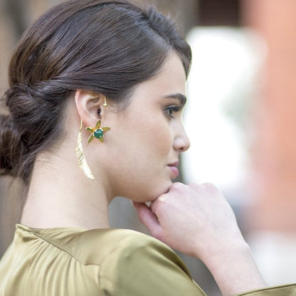 Pendientes earcuff Platanera oro