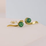 Pendientes pequeños Viento verde oro