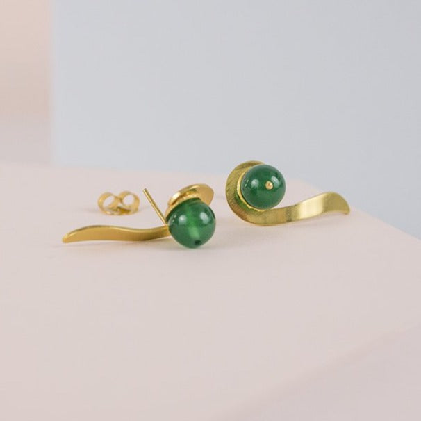 Pendientes pequeños Viento verde oro