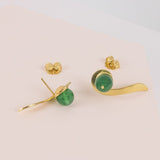 Pendientes pequeños Viento verde oro