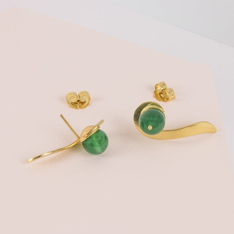 Pendientes pequeños Viento verde oro