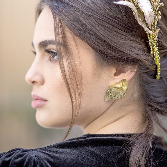 Pendientes trepadores Oleaje oro