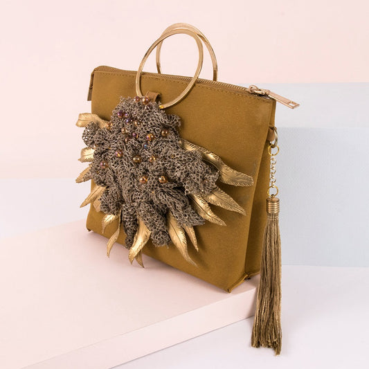 Bolso satchel SIEMBRA DORADA