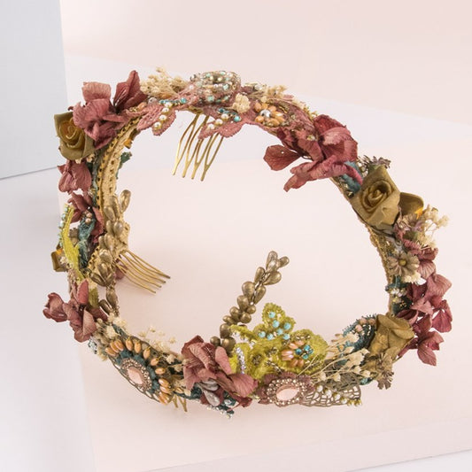 Alquiler de tocado Corona boho gipsy multicolor