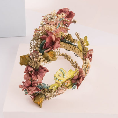 Corona boho gipsy de flores multicolor