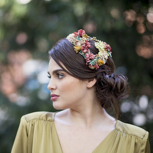 Alquiler de tocado Corona boho gipsy multicolor