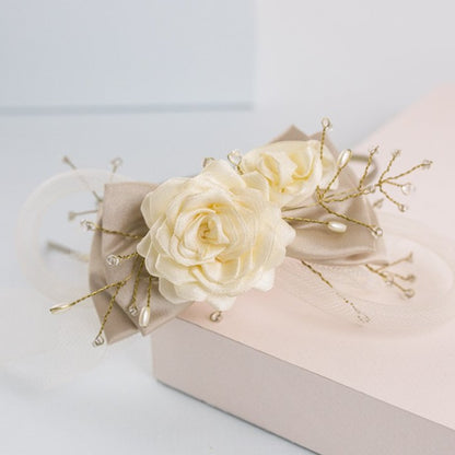 Diadema Girl rose oro y crema
