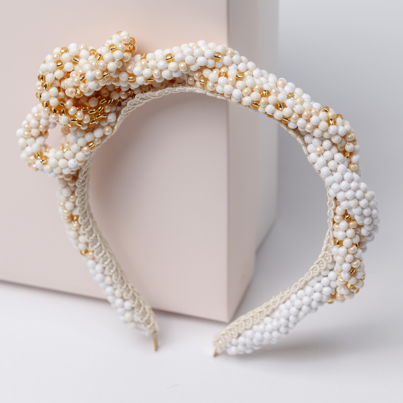 Diadema AMAIA blanca y ambar