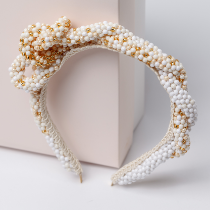 Diadema AMAIA blanca y ambar