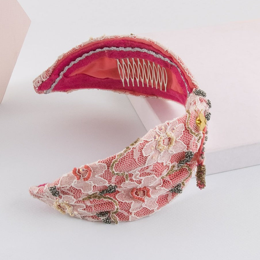 Alquiler de tocado Diadema Botanic coral