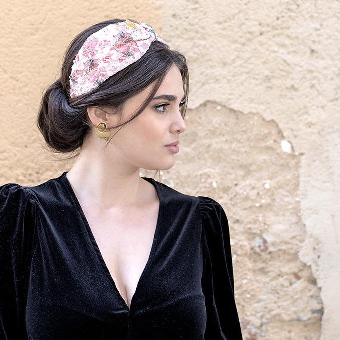 Alquiler de tocado Diadema Botanic coral