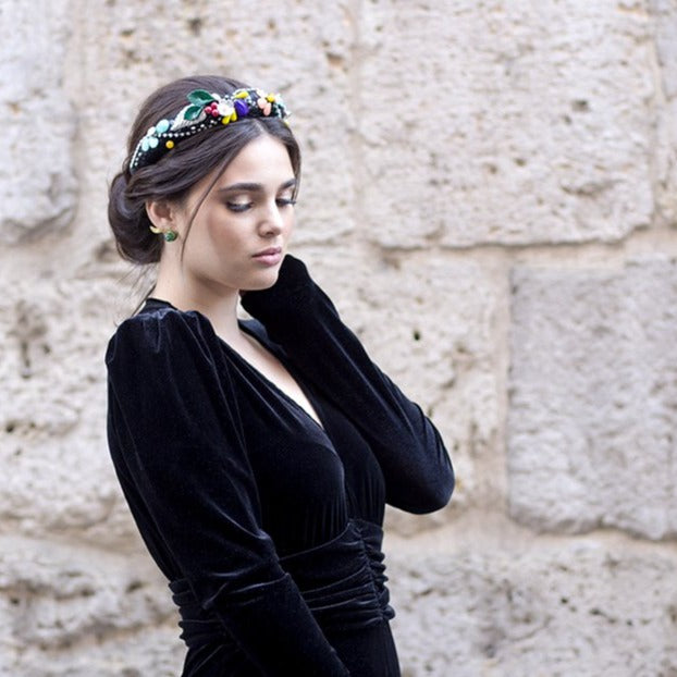 Diadema de invitada María Félix multicolor