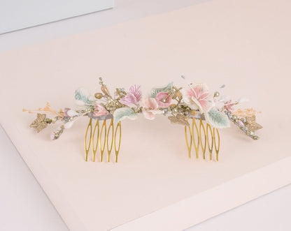 Peineta universe pastel y oro