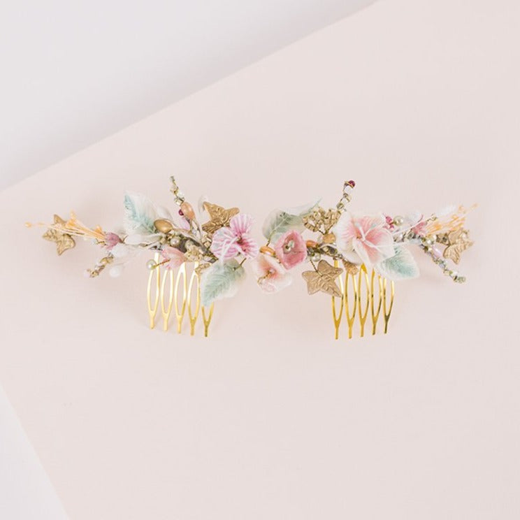 Peineta universe pastel y oro