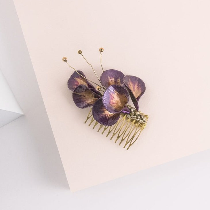 Peineta de porcelana Florecer uva