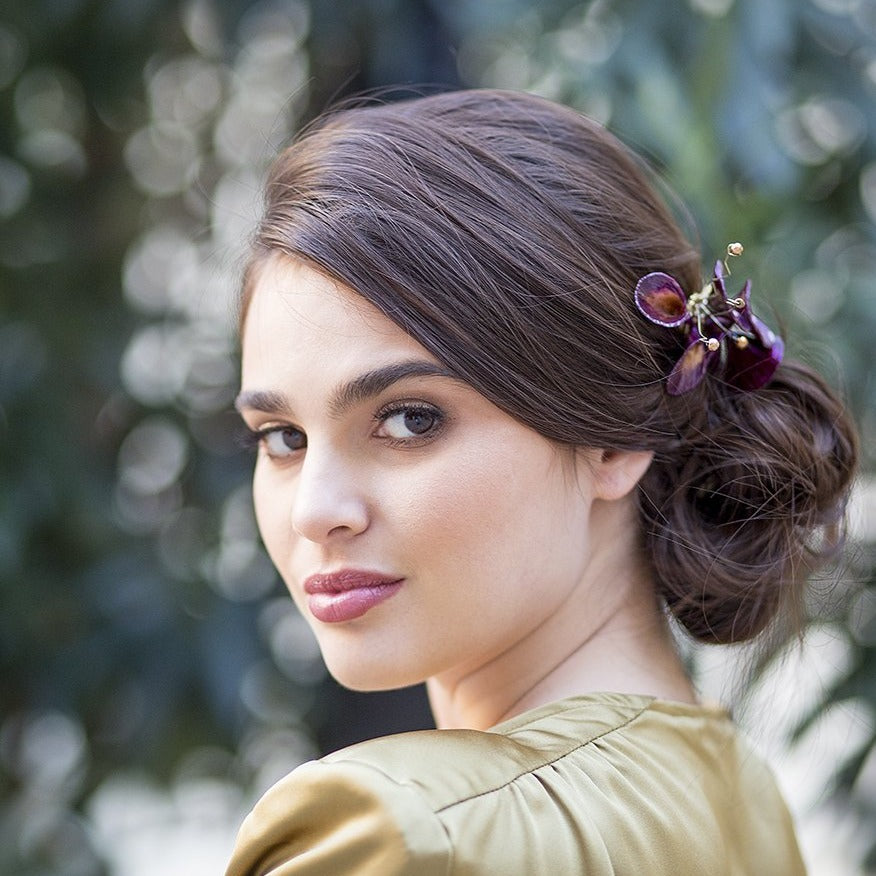 Peineta de porcelana Florecer uva