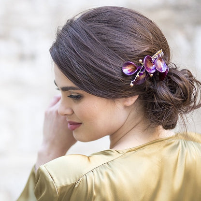 Peineta de porcelana Florecer uva