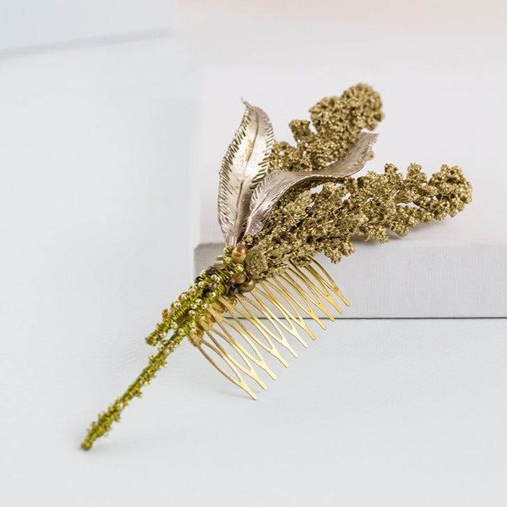 Peineta Sorgo Gold de porcelana dorado