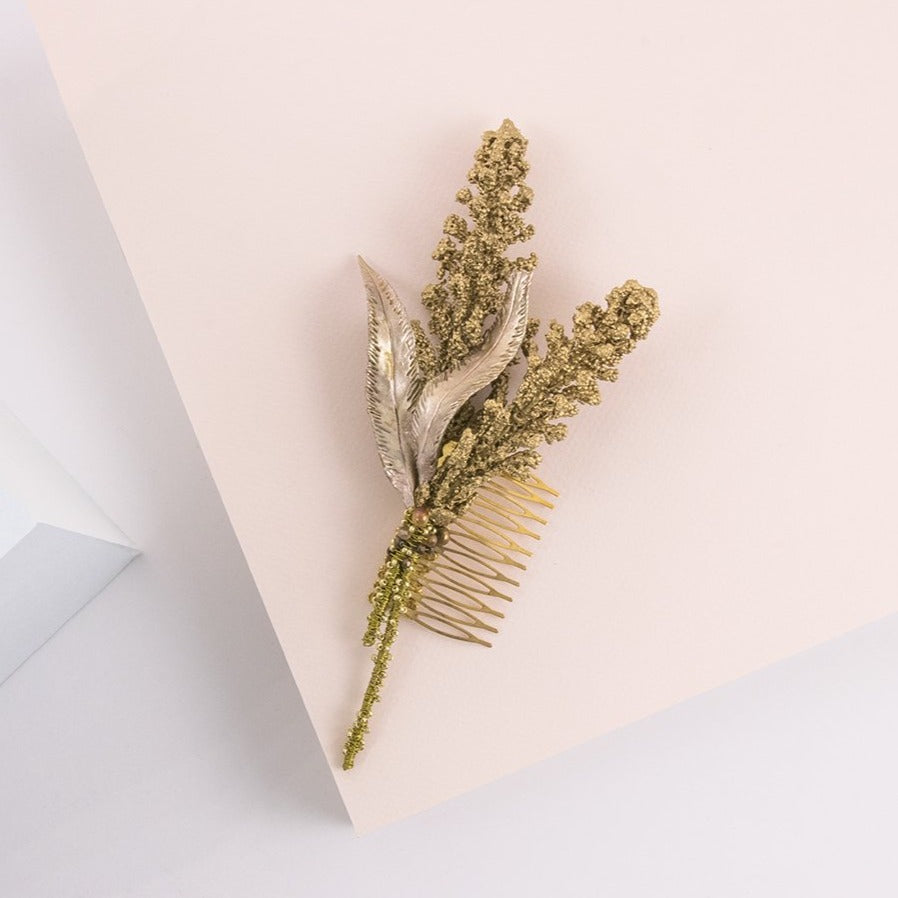 Peineta Sorgo Gold de porcelana dorado