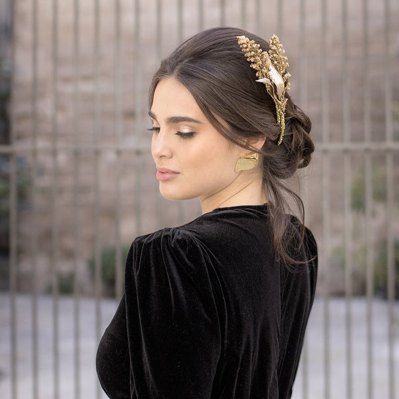 Peineta Sorgo Gold de porcelana dorado