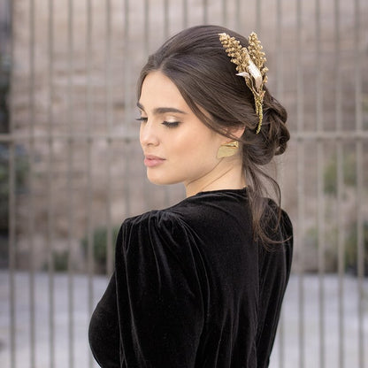 Peineta Sorgo Gold de porcelana dorado