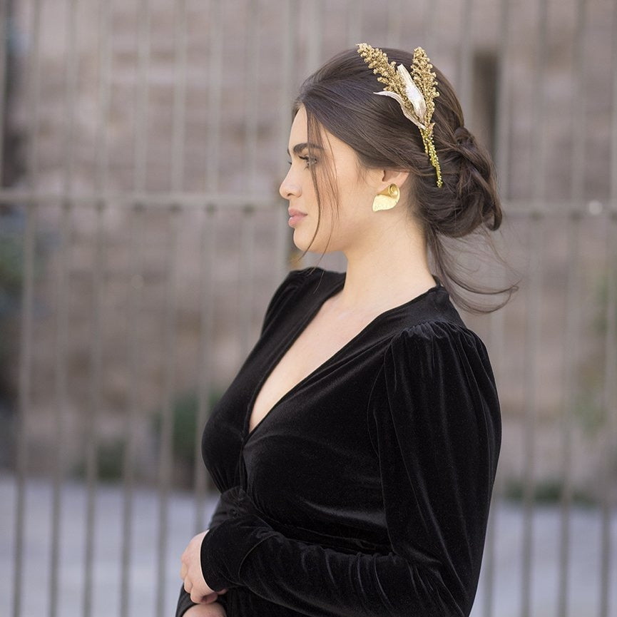 Peineta Sorgo Gold de porcelana dorado