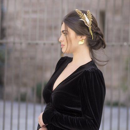 Peineta Sorgo Gold de porcelana dorado