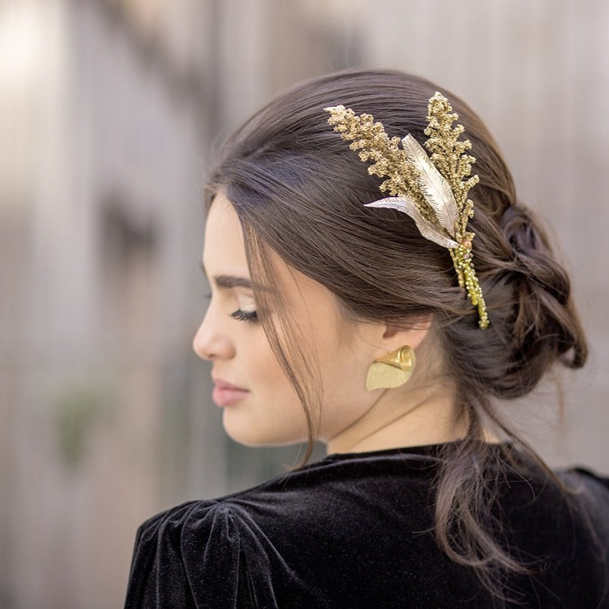 Peineta Sorgo Gold de porcelana dorado