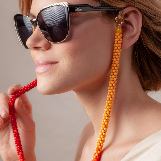 Sujeta gafas HOLDER tejido rojo