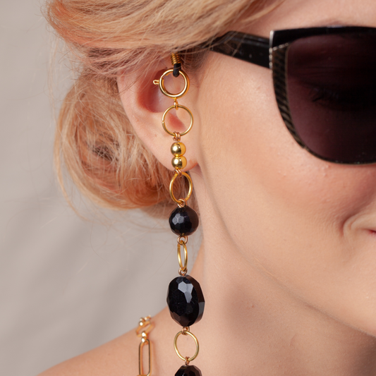 Collar y cordón de gafas VILLA negro y oro