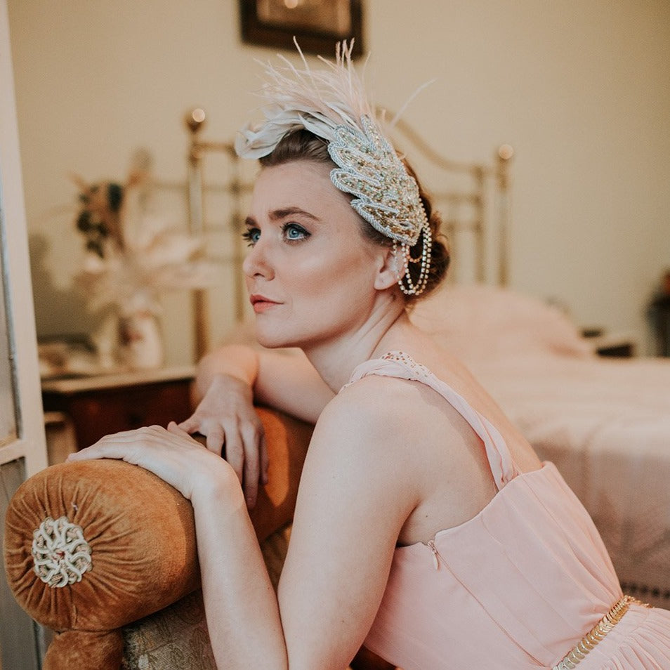 Tocado Monstera pastel