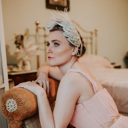 Tocado Monstera pastel